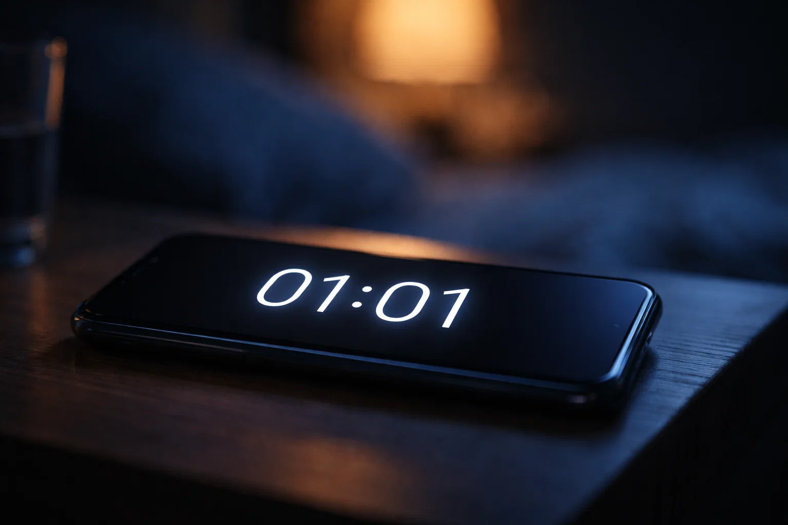 Ora 01:01 schermo telefono specchio