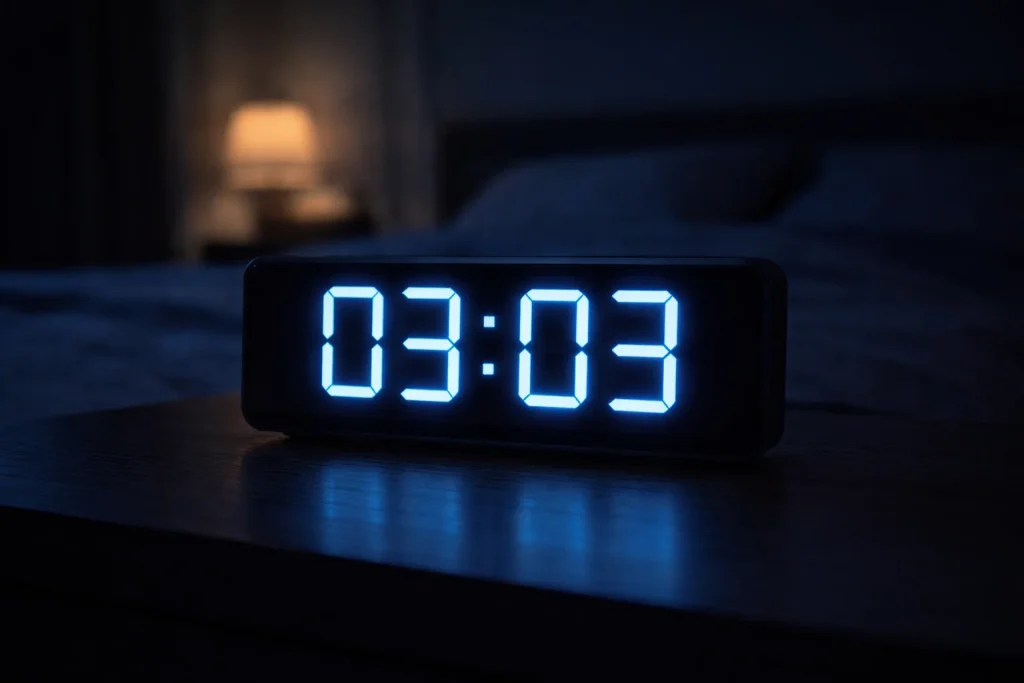 Ora doppia 03-03 su display digitale, significato simbolico e numerologico